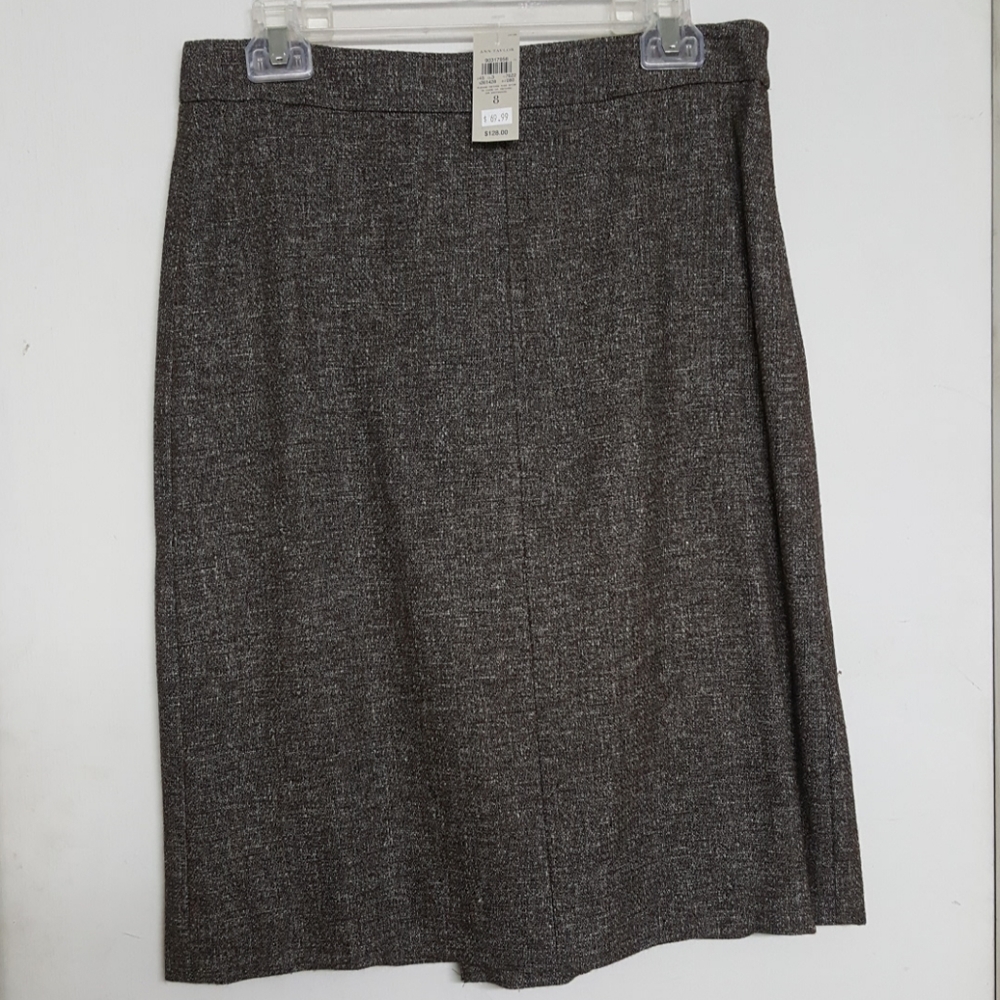 New Ann Taylor Brown Tweed Pencil Skirt Size 8